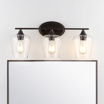 Jayne Iron/Glass Cottage Rustic LED Vanity Light